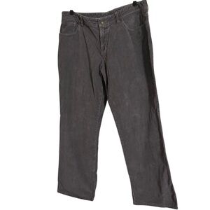 Garnet Hill Gray Corduroy Straight Leg Pants Size 12 Petite‎